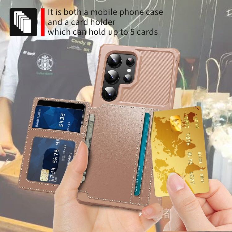For Samsung Galaxy S24 Ultra 5G Magnetic Wallet Card Bag Leather Phone Case