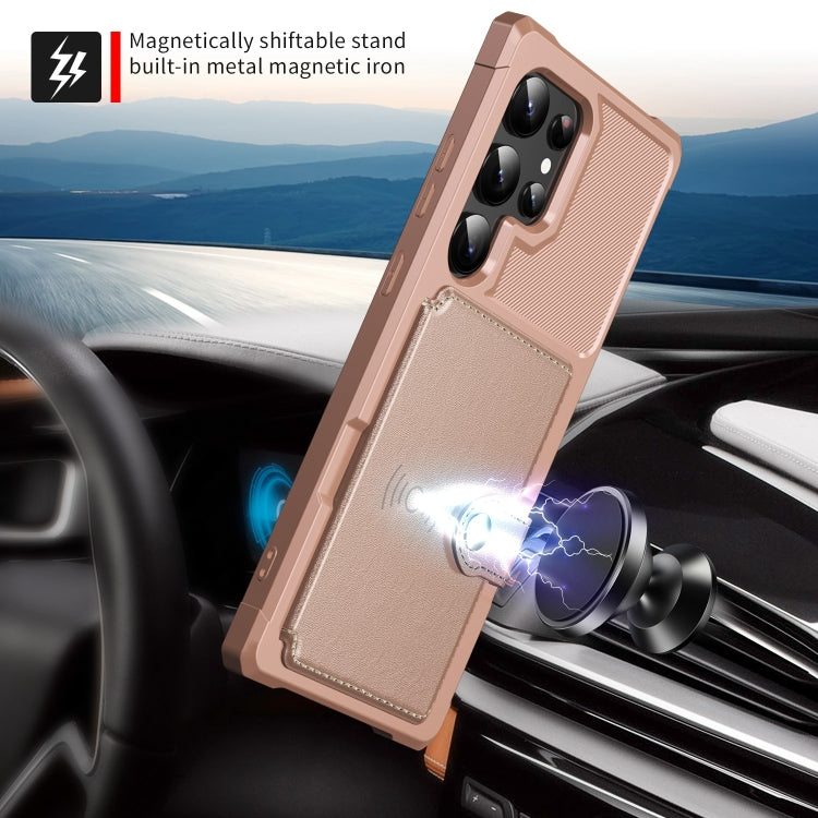 For Samsung Galaxy S24 Ultra 5G Magnetic Wallet Card Bag Leather Phone Case