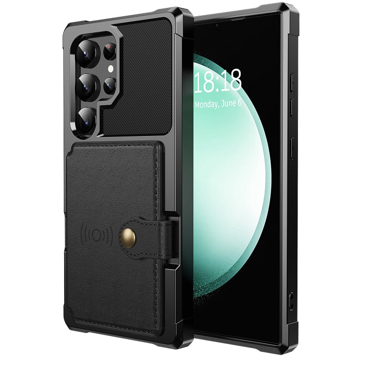 For Samsung Galaxy S24 Ultra 5G Magnetic Wallet Card Bag Leather Phone Case