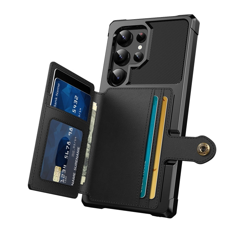 For Samsung Galaxy S24 Ultra 5G Magnetic Wallet Card Bag Leather Phone Case