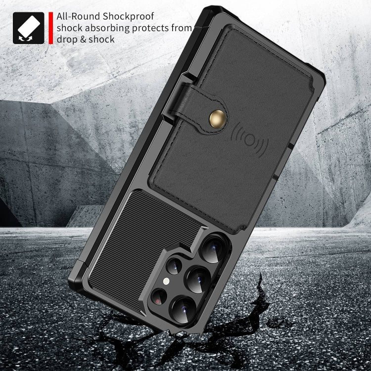 For Samsung Galaxy S24 Ultra 5G Magnetic Wallet Card Bag Leather Phone Case