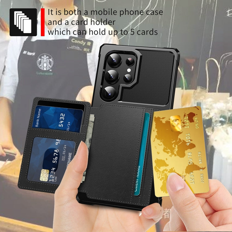 For Samsung Galaxy S24 Ultra 5G Magnetic Wallet Card Bag Leather Phone Case