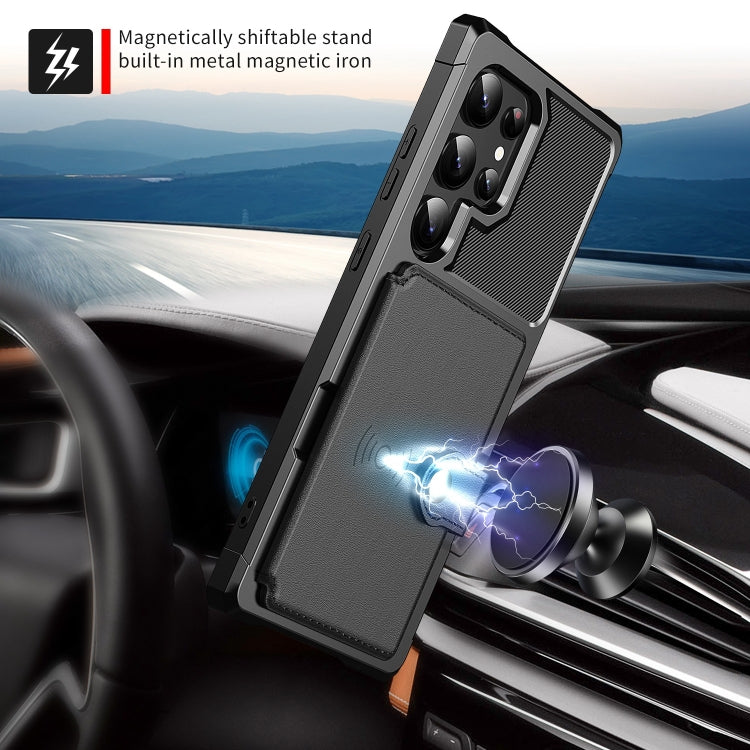 For Samsung Galaxy S24 Ultra 5G Magnetic Wallet Card Bag Leather Phone Case
