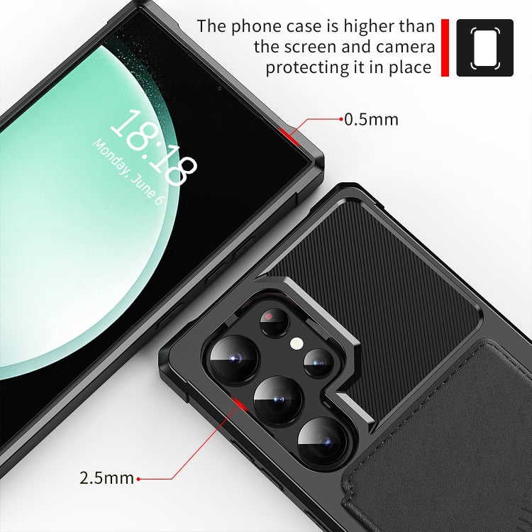 For Samsung Galaxy S24 Ultra 5G Magnetic Wallet Card Bag Leather Phone Case