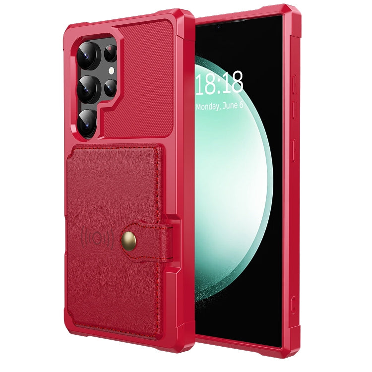 For Samsung Galaxy S24 Ultra 5G Magnetic Wallet Card Bag Leather Phone Case