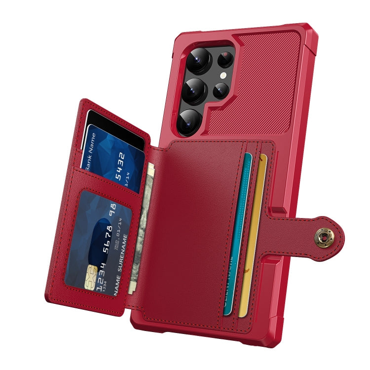 For Samsung Galaxy S24 Ultra 5G Magnetic Wallet Card Bag Leather Phone Case