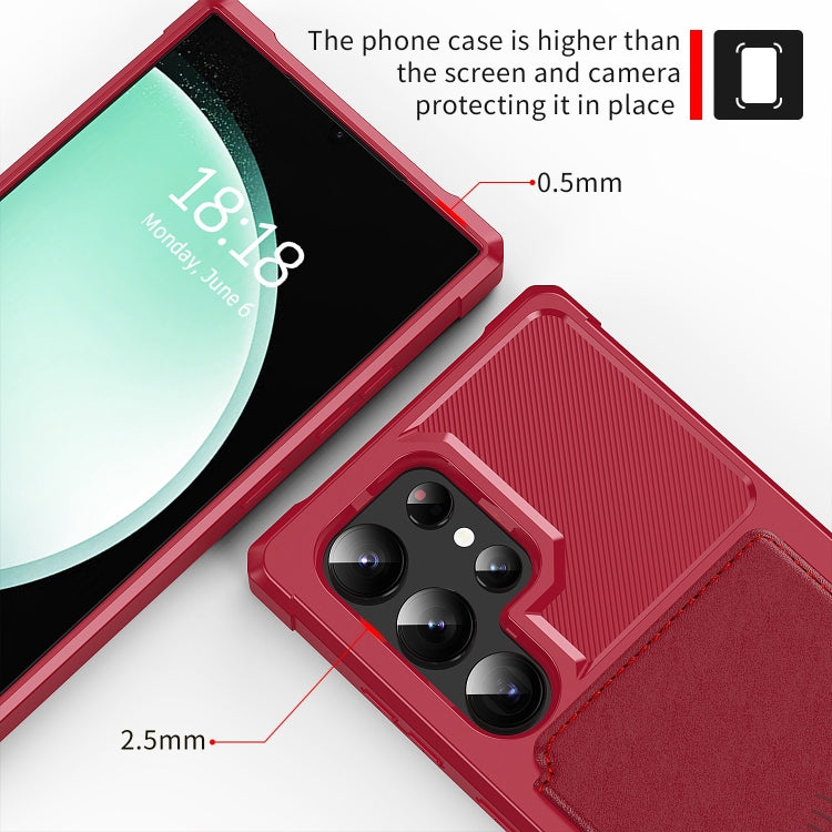 For Samsung Galaxy S24 Ultra 5G Magnetic Wallet Card Bag Leather Phone Case