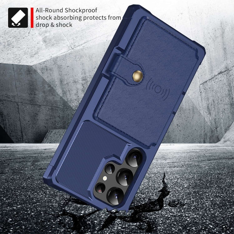 For Samsung Galaxy S24 Ultra 5G Magnetic Wallet Card Bag Leather Phone Case