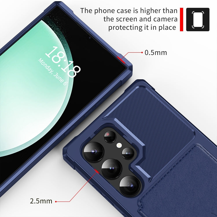 For Samsung Galaxy S24 Ultra 5G Magnetic Wallet Card Bag Leather Phone Case