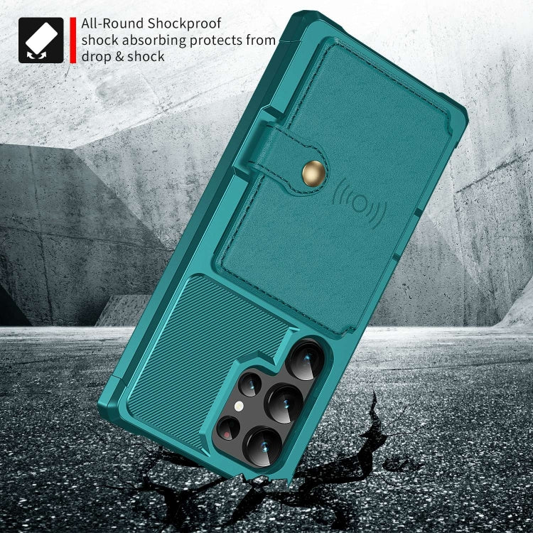 For Samsung Galaxy S24 Ultra 5G Magnetic Wallet Card Bag Leather Phone Case