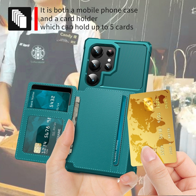 For Samsung Galaxy S24 Ultra 5G Magnetic Wallet Card Bag Leather Phone Case