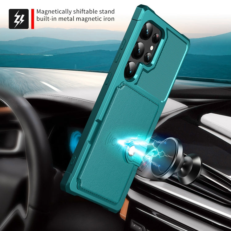 For Samsung Galaxy S24 Ultra 5G Magnetic Wallet Card Bag Leather Phone Case