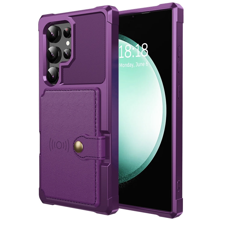 For Samsung Galaxy S24 Ultra 5G Magnetic Wallet Card Bag Leather Phone Case