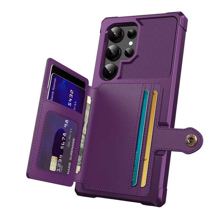 For Samsung Galaxy S24 Ultra 5G Magnetic Wallet Card Bag Leather Phone Case
