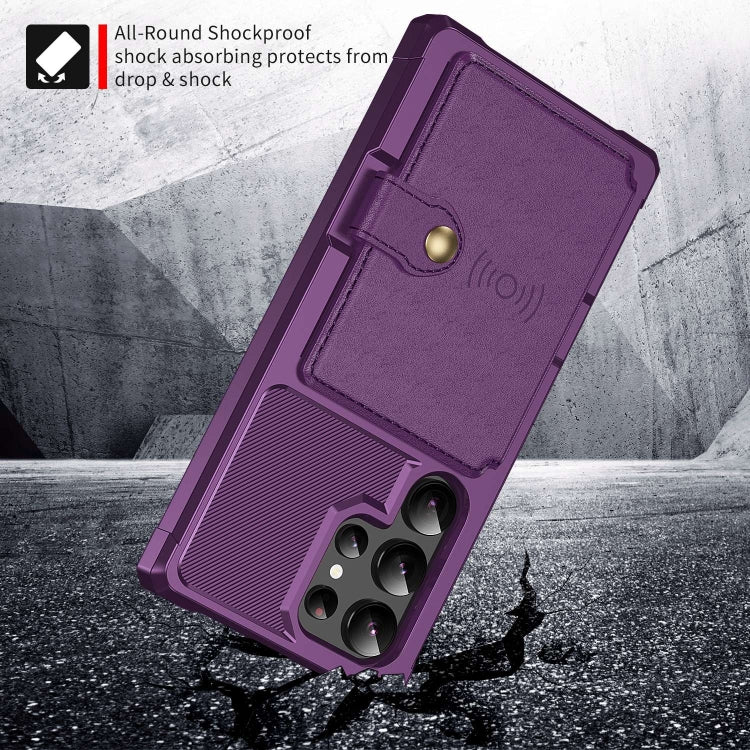 For Samsung Galaxy S24 Ultra 5G Magnetic Wallet Card Bag Leather Phone Case