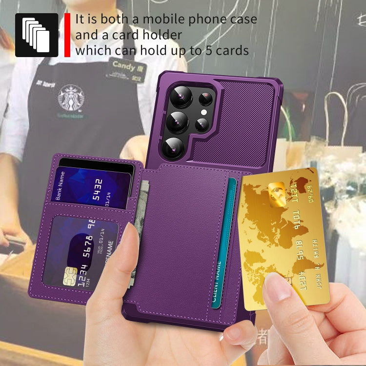 For Samsung Galaxy S24 Ultra 5G Magnetic Wallet Card Bag Leather Phone Case