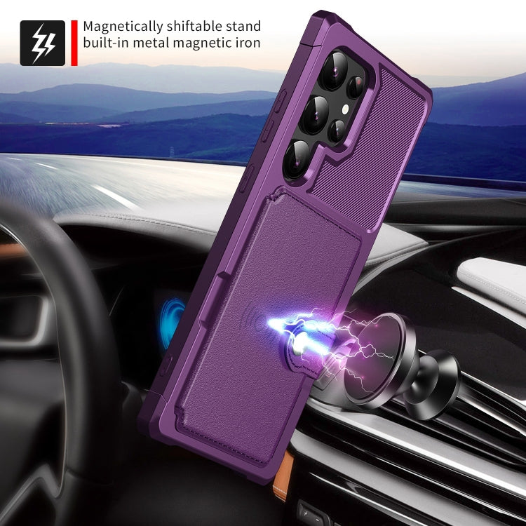 For Samsung Galaxy S24 Ultra 5G Magnetic Wallet Card Bag Leather Phone Case