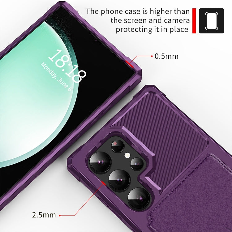 For Samsung Galaxy S24 Ultra 5G Magnetic Wallet Card Bag Leather Phone Case