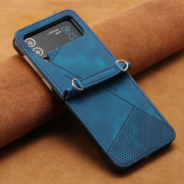 For Samsung Galaxy Z Flip4 Dream Triangle Leather Phone Case with Lanyard
