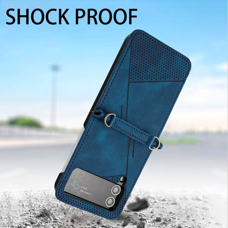 For Samsung Galaxy Z Flip4 Dream Triangle Leather Phone Case with Lanyard