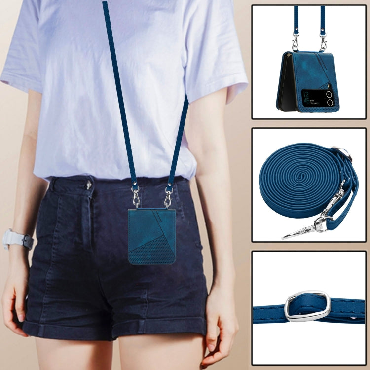 For Samsung Galaxy Z Flip4 Dream Triangle Leather Phone Case with Lanyard