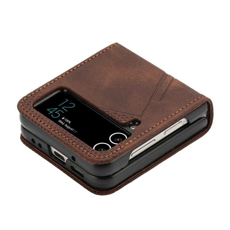 For Samsung Galaxy Z Flip4 Dream Triangle Leather Phone Case with Lanyard
