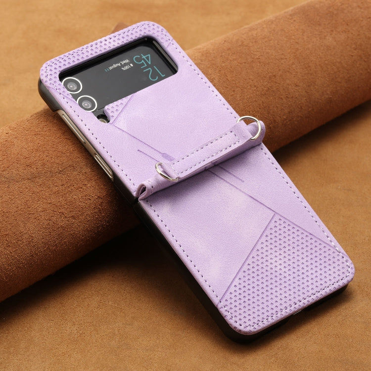 For Samsung Galaxy Z Flip4 Dream Triangle Leather Phone Case with Lanyard