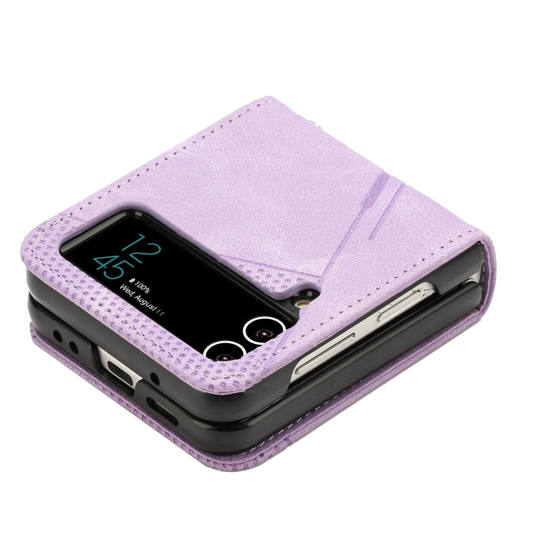 For Samsung Galaxy Z Flip4 Dream Triangle Leather Phone Case with Lanyard
