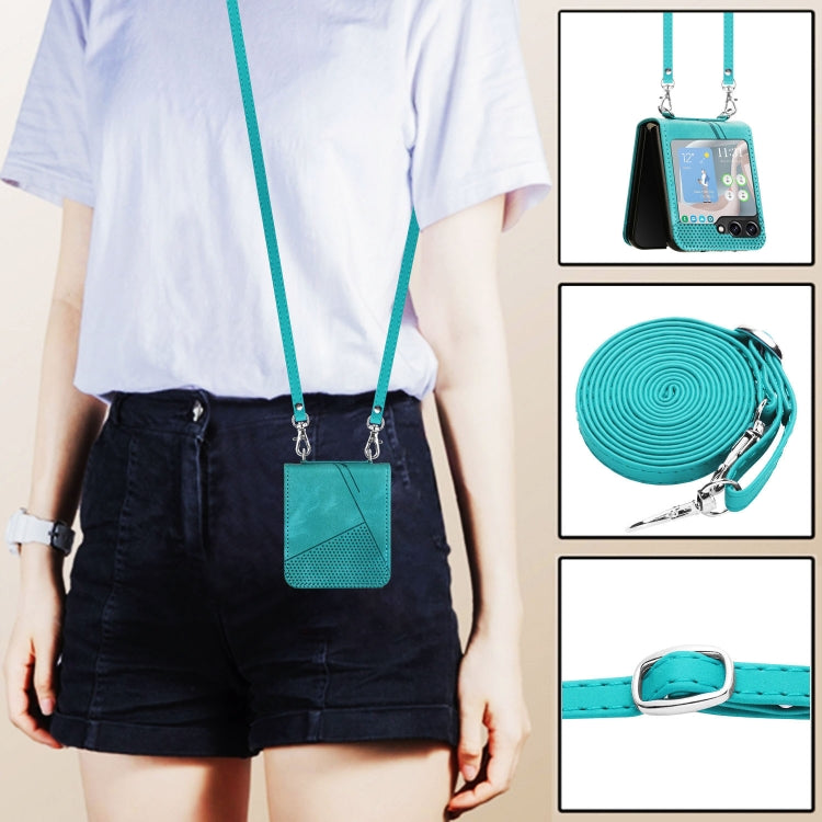 For Samsung Galaxy Z Flip5 Dream Triangle Leather Phone Case with Lanyard