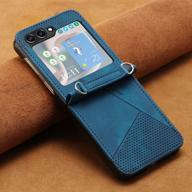 For Samsung Galaxy Z Flip5 Dream Triangle Leather Phone Case with Lanyard