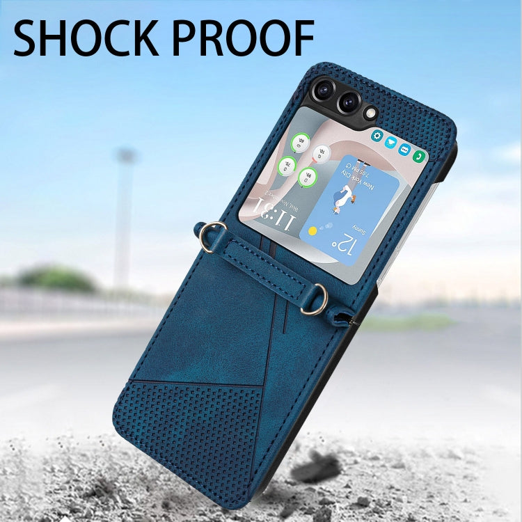 For Samsung Galaxy Z Flip5 Dream Triangle Leather Phone Case with Lanyard