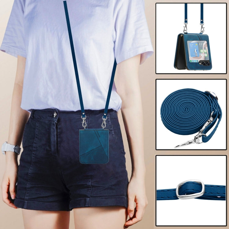 For Samsung Galaxy Z Flip5 Dream Triangle Leather Phone Case with Lanyard