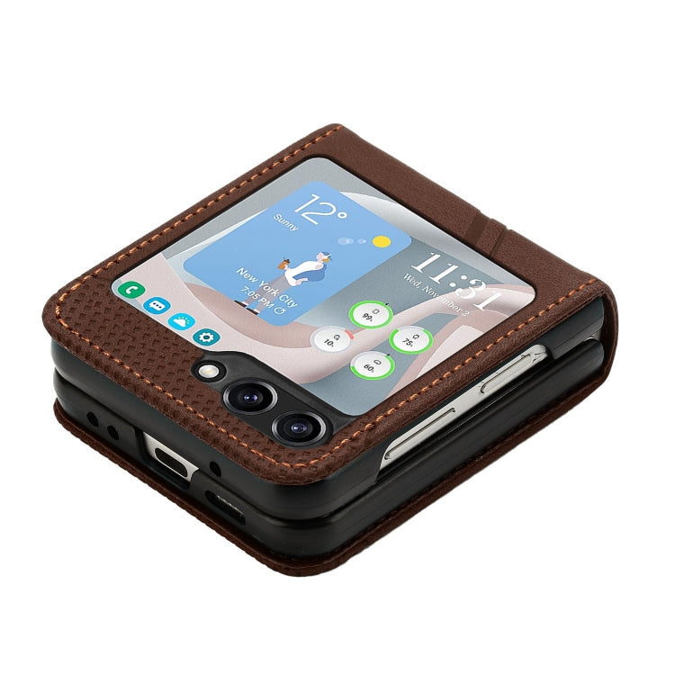 For Samsung Galaxy Z Flip5 Dream Triangle Leather Phone Case with Lanyard