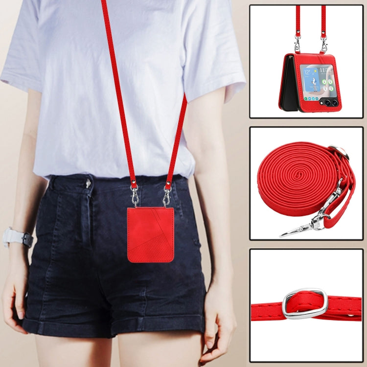 For Samsung Galaxy Z Flip5 Dream Triangle Leather Phone Case with Lanyard