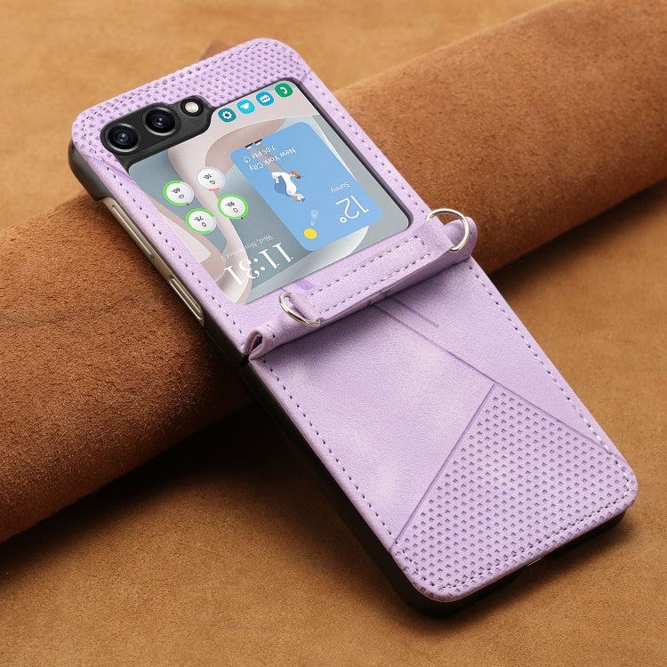 For Samsung Galaxy Z Flip5 Dream Triangle Leather Phone Case with Lanyard