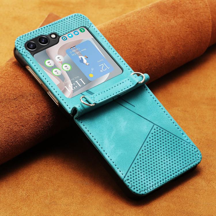 For Samsung Galaxy Z Flip7 Dream Triangle Leather Phone Case with Lanyard
