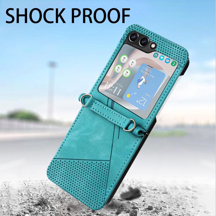 For Samsung Galaxy Z Flip7 Dream Triangle Leather Phone Case with Lanyard