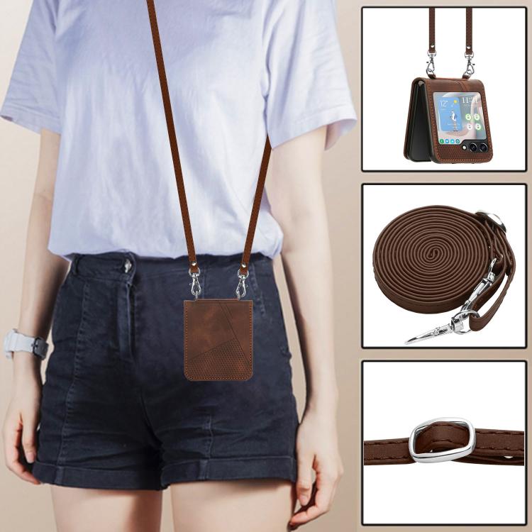 For Samsung Galaxy Z Flip7 Dream Triangle Leather Phone Case with Lanyard