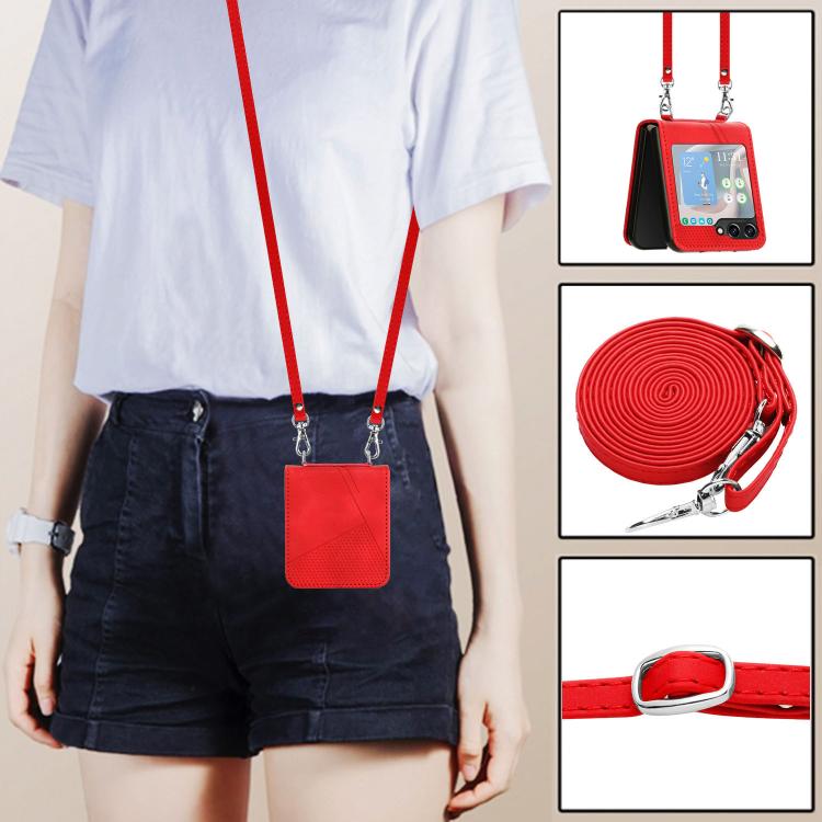 For Samsung Galaxy Z Flip7 Dream Triangle Leather Phone Case with Lanyard
