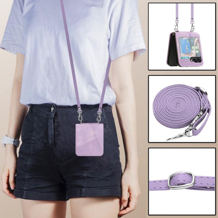 For Samsung Galaxy Z Flip7 Dream Triangle Leather Phone Case with Lanyard