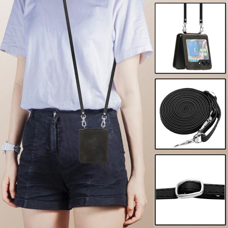 For Samsung Galaxy Z Flip7 Dream Triangle Leather Phone Case with Lanyard