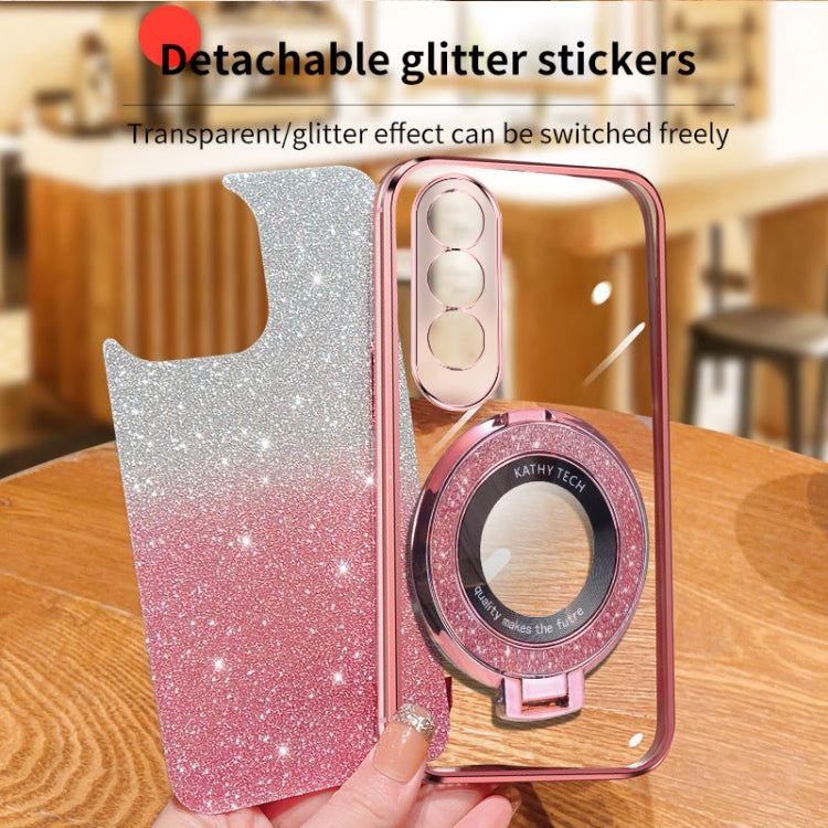For OnePlus Nord CE4 5G  Plated Gradient Glitter Round Holder TPU Phone Case