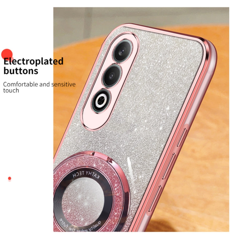 For OnePlus Nord CE4 5G  Plated Gradient Glitter Round Holder TPU Phone Case
