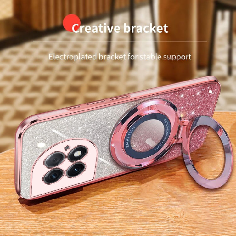 For OnePlus Ace 2 Pro Plated Gradient Glitter Round Holder TPU Phone Case
