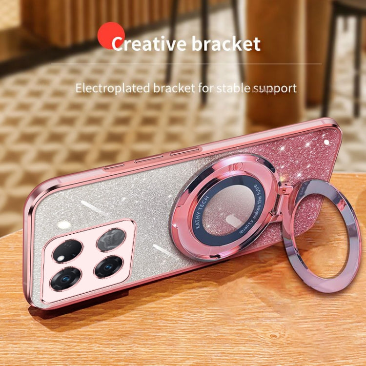 For OnePlus Ace Racing Plated Gradient Glitter Round Holder TPU Phone Case