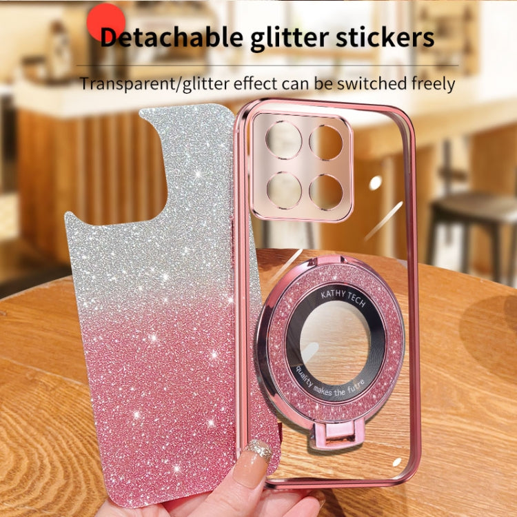 For OnePlus Ace Racing Plated Gradient Glitter Round Holder TPU Phone Case