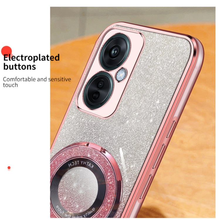 For OnePlus Nord CE3 / N30 Plated Gradient Glitter Round Holder TPU Phone Case