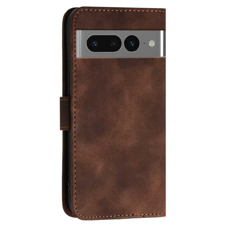 For Google Pixel 7 Pro 5G Grid Butterfly Embossed Pattern Leather Phone Case with Lanyard