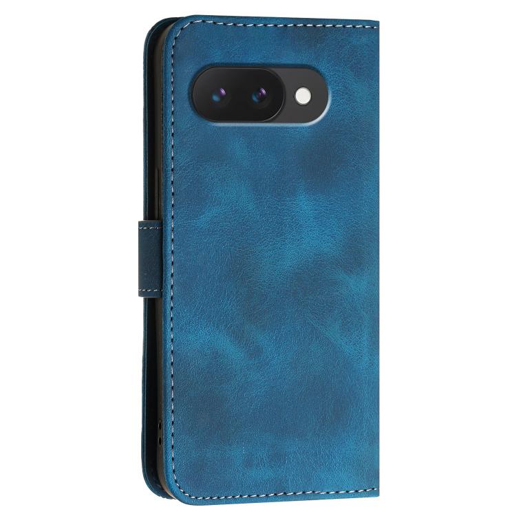 For Google Pixel 10a Grid Butterfly Embossed Pattern Leather Phone Case with Lanyard