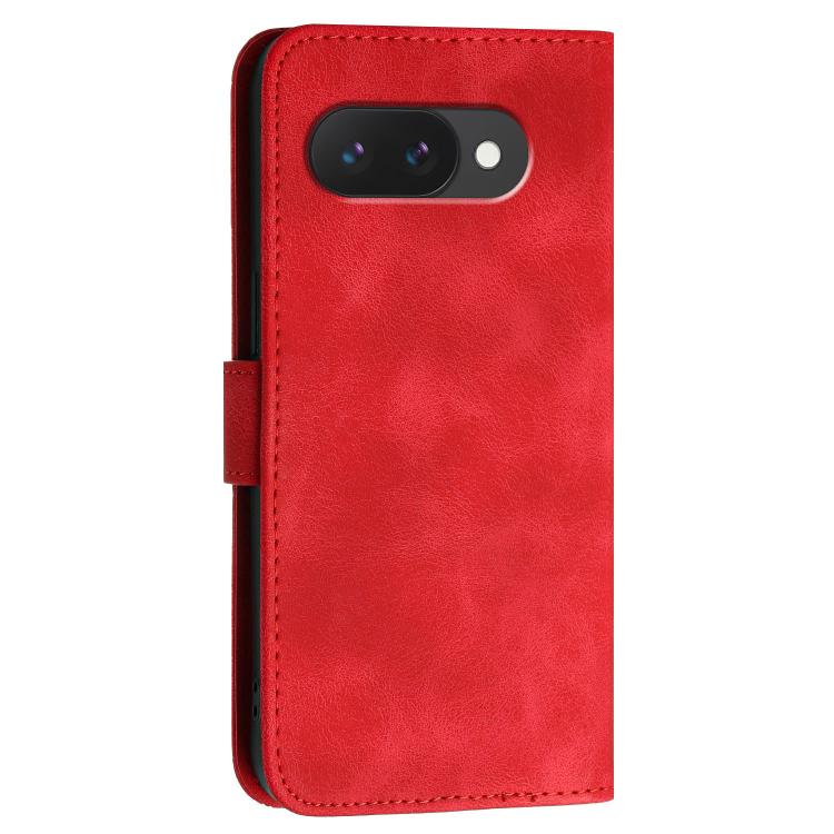 For Google Pixel 10a Grid Butterfly Embossed Pattern Leather Phone Case with Lanyard